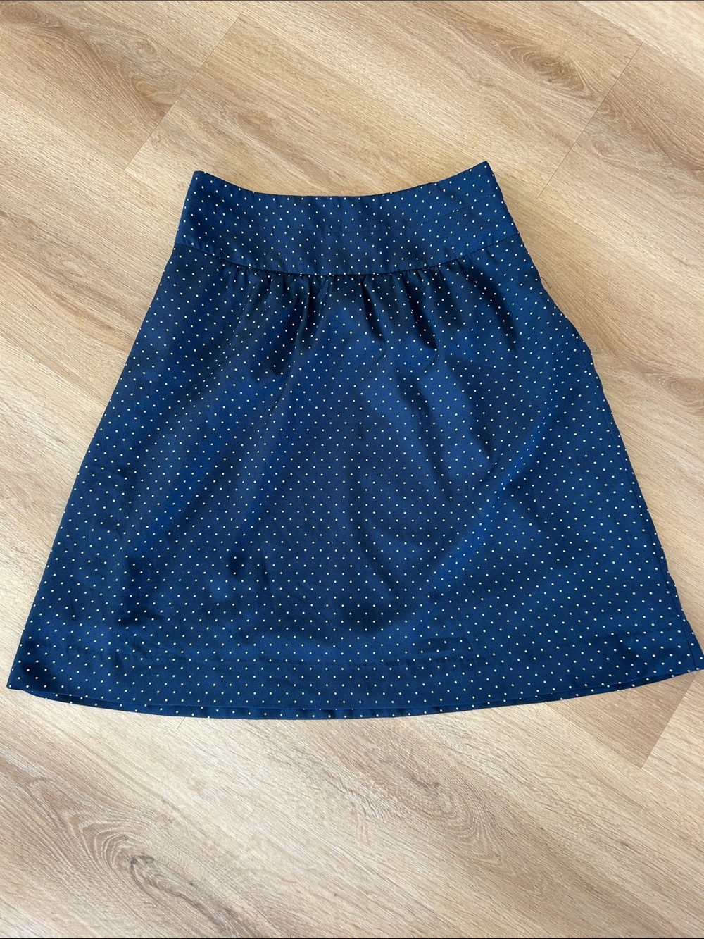 The Limited Navy Blue Polka Dot A-Line Skirt